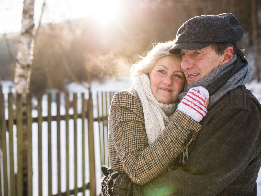 Preparing for Cold Weather – A Home Safety Checklist for Older Adults 1 Elderly couple enjoying winter together - Preparing for Cold Weather