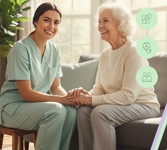 Caregiver and senior