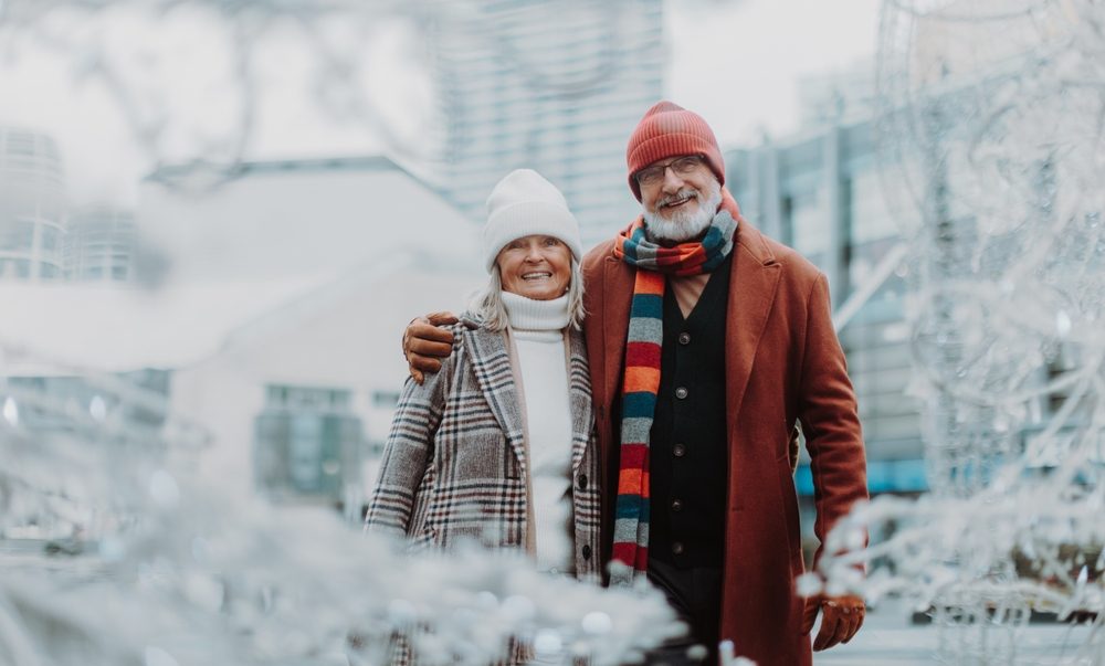 Couple posing in winter attire - Fall Prevention