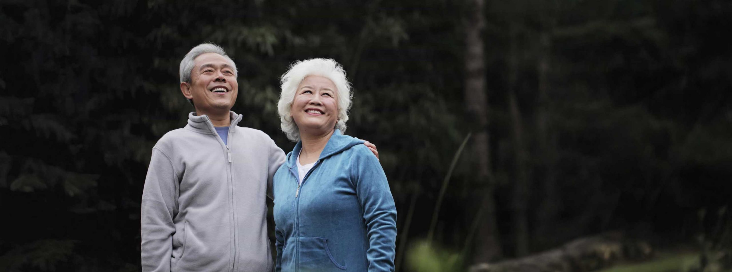 Senior couple outdoors - aging in place services