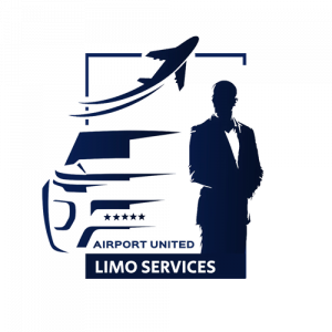 Limo services logo with airplane silhouette