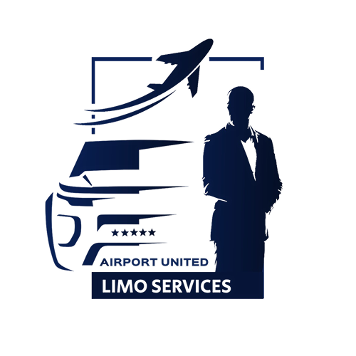 Limo services logo with airplane silhouette