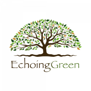 Tree logo with green leaves