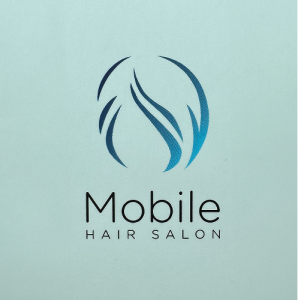 Stylized logo for mobile hair salon