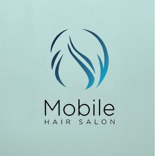 Stylized logo for mobile hair salon