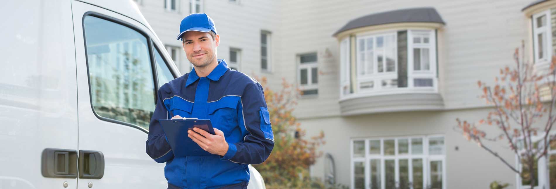 service provide in front of residential building