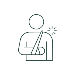 Person with arm in sling