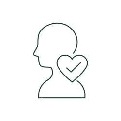 Outline of person with heart symbol