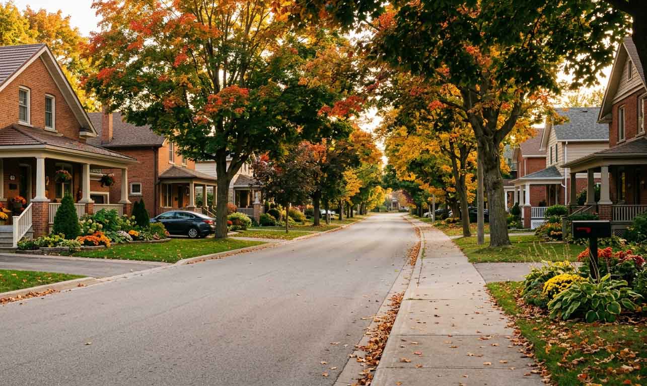 Barrie neighborhood in fall