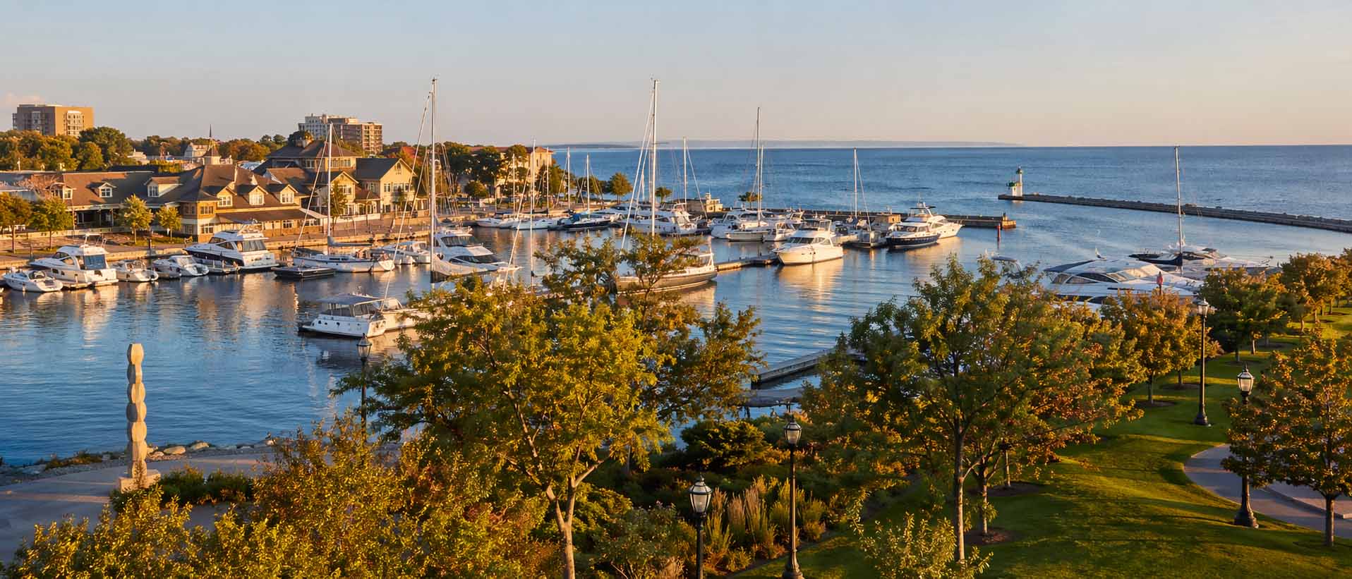 landscape view of the city of oakville in ontario 