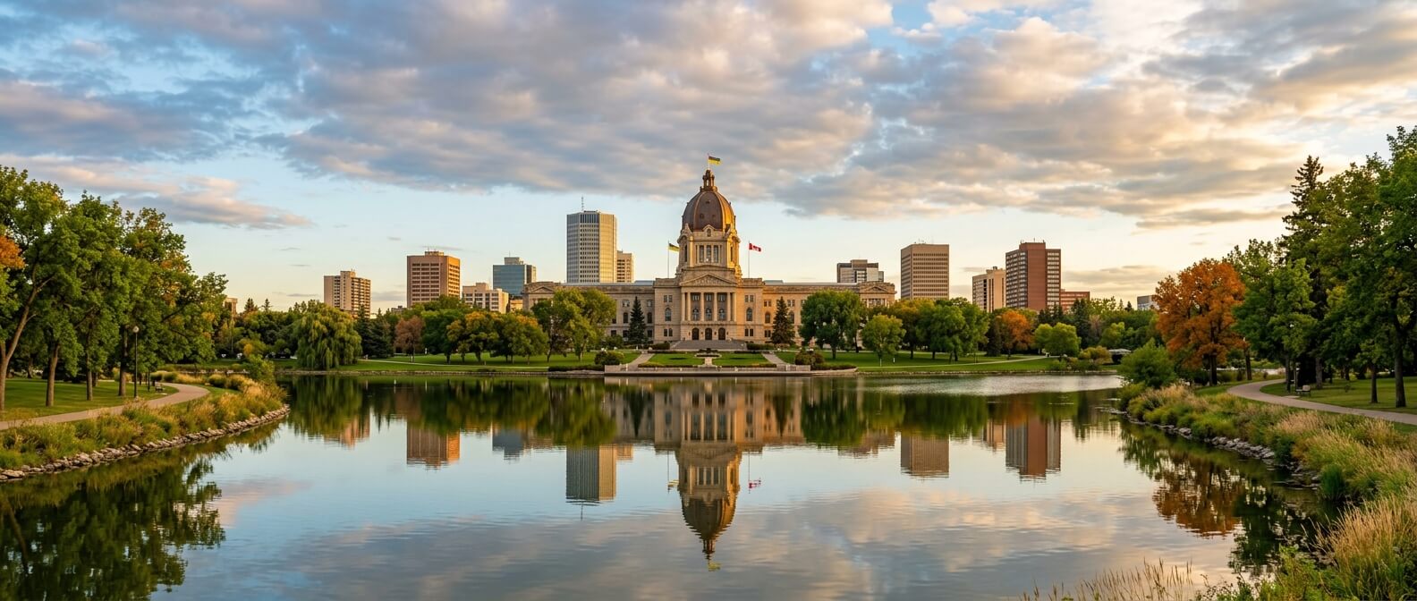 Landscape view of the city of Regina in Saskatchewan