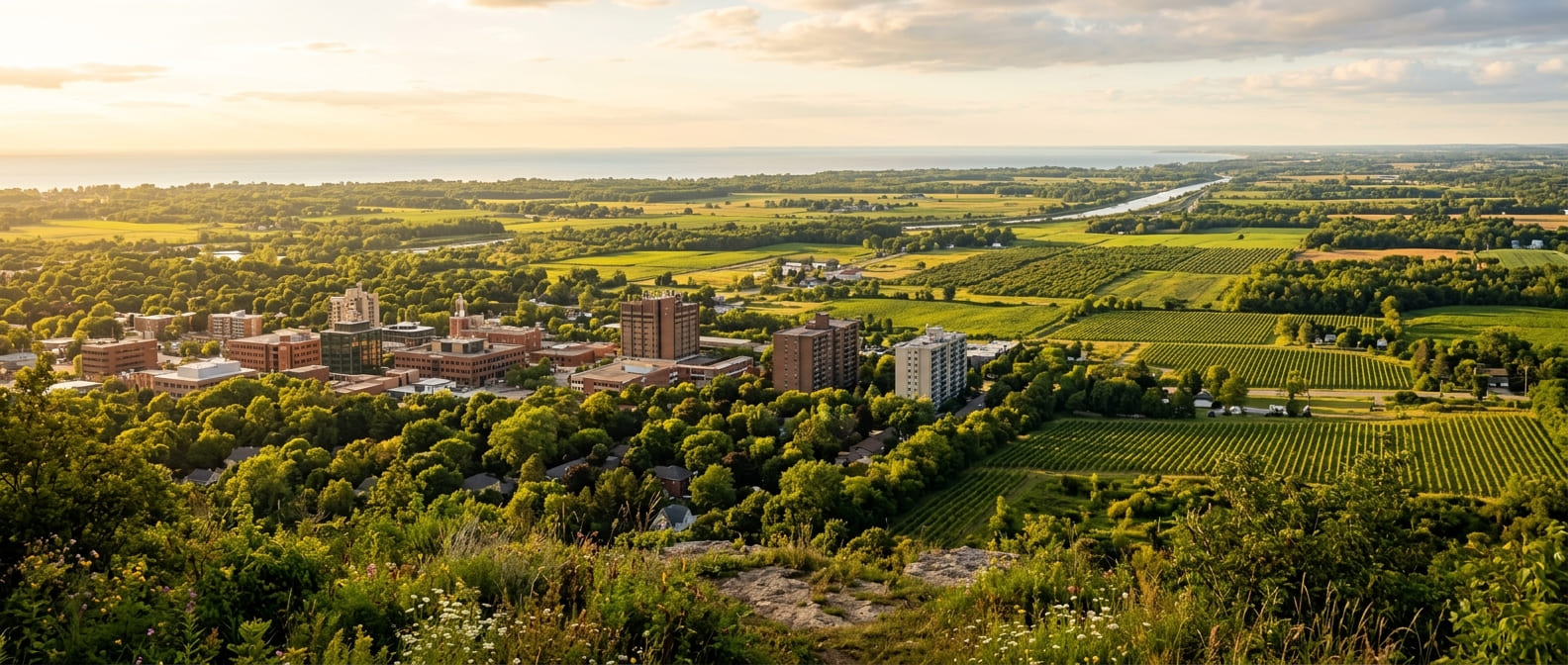 Landscape view of the City of St. Catherines in Ontario 
