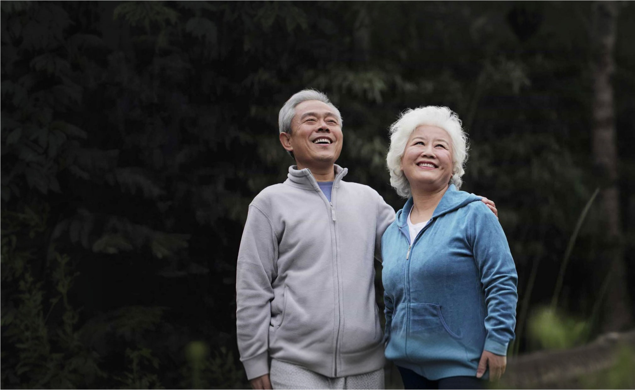 Older adult couple in their garden