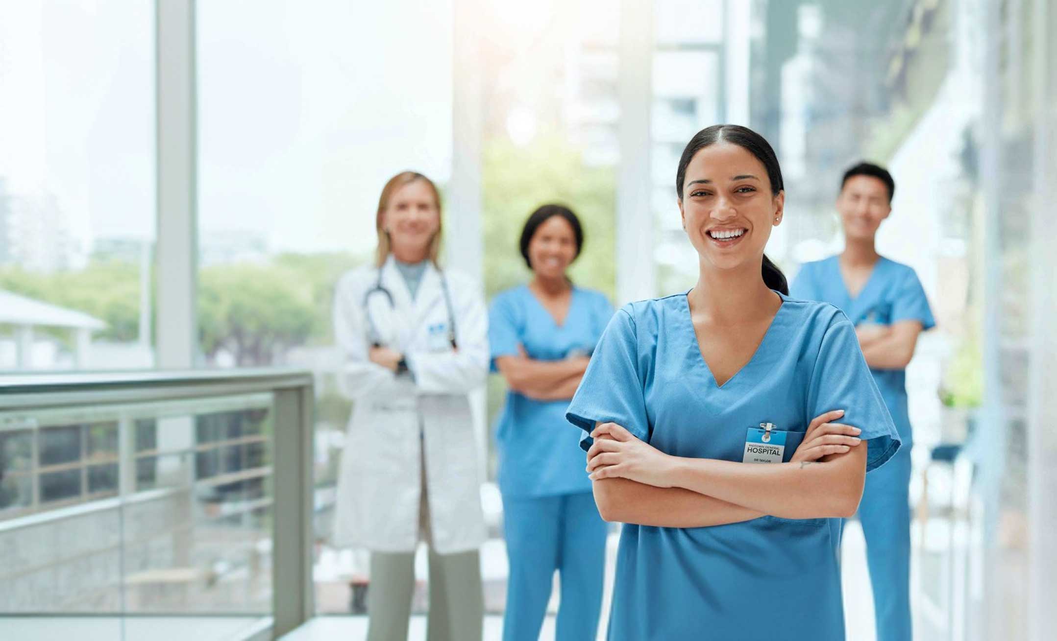 Group of healthcare professionals smiling